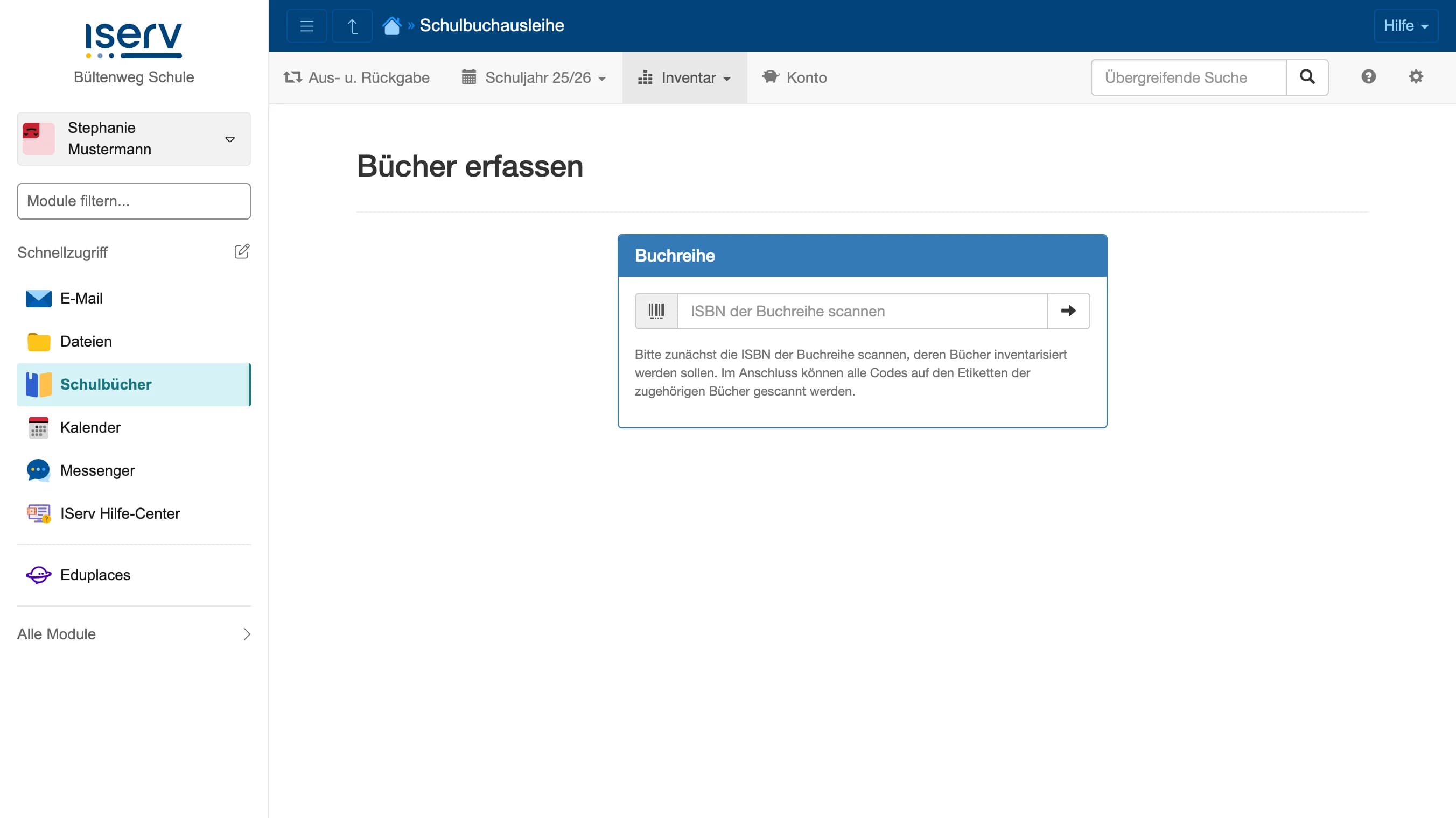 Erfassen: Schritt 1 - ISBN der Buchreihe scannen